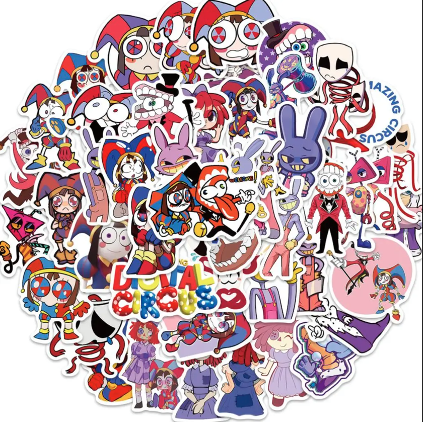 50 Stickers Pomnie Jax Set  Pegatina Circo Digital Circus
