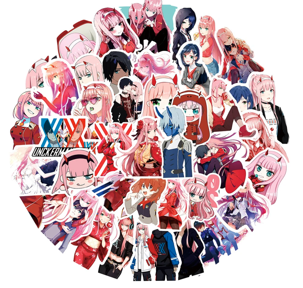 Zero Two Darling In The Fanxx Set 50 Stickers / Calcomania