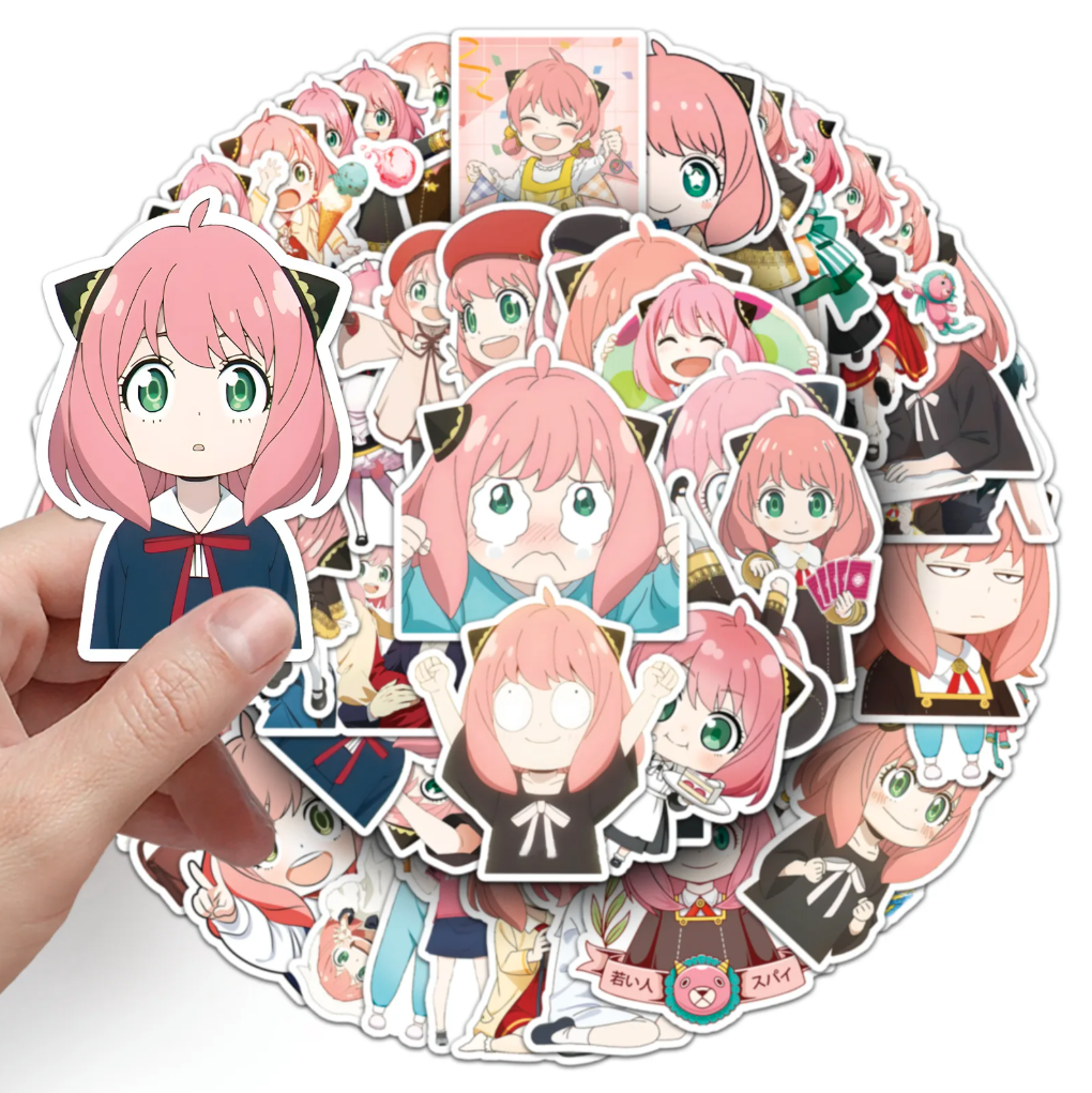 50 Stickers Anime Spy X Family Anya Calcomania Pegatina