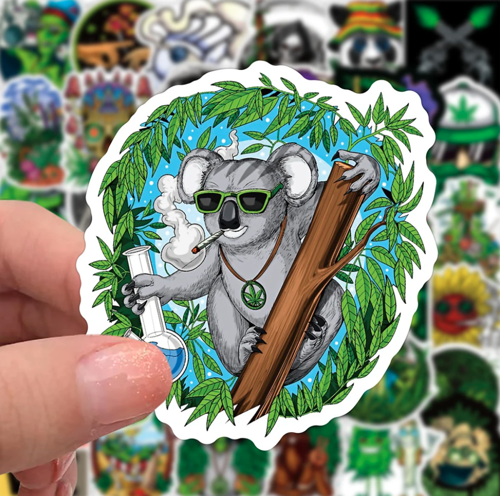 50 Stickers  Marihuana Weed Hierva / Calcomania