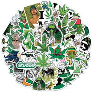 50 Stickers  Marihuana Weed Hierva / Calcomania