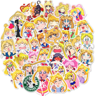 50 Stickers Sailor Moon Impermeables Taza Anime