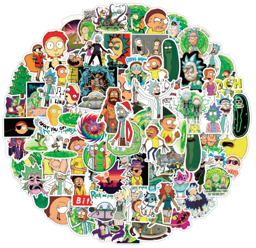 50 Stickers Rick And Morty / Calcomania / Autoadhesivo
