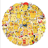 50 Stickers Adorno Pikachu Pokemon / Autoadhesivo Tazon Taza