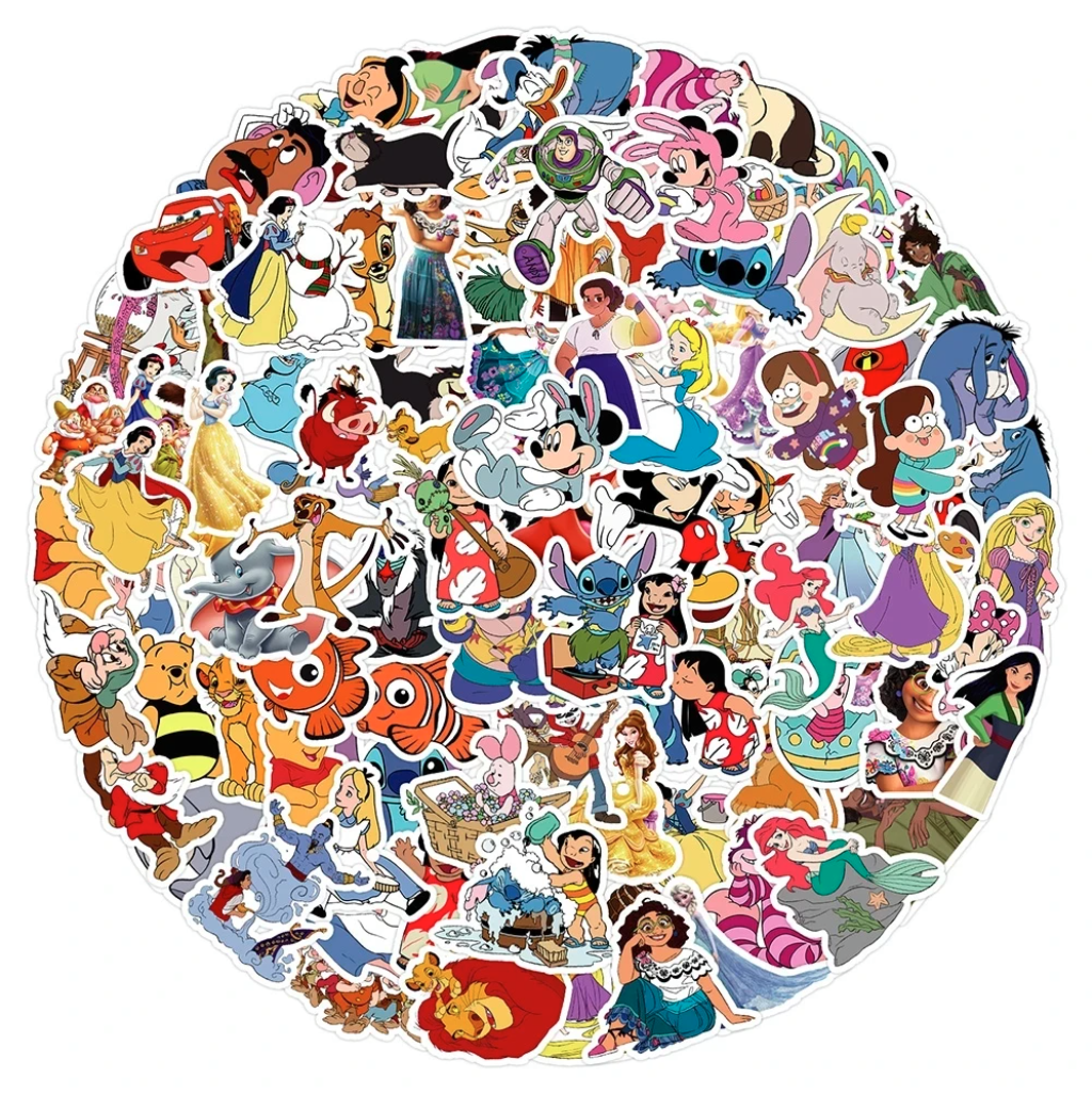 50 Stickers Pegatina Princesas Disney / Personajes Varios