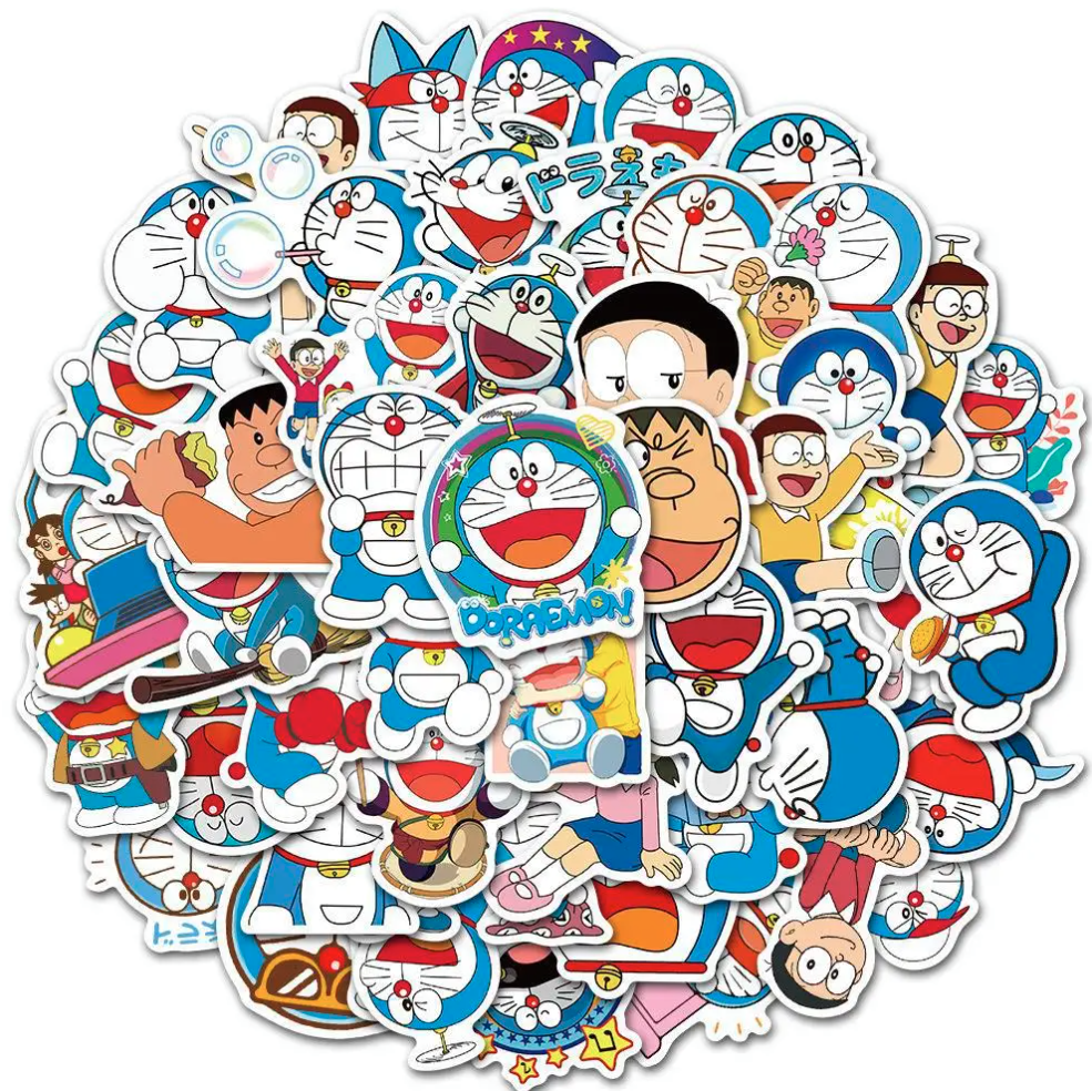 50 Stickers Doraemon El Gato Cosmico Caricatura Pegatina