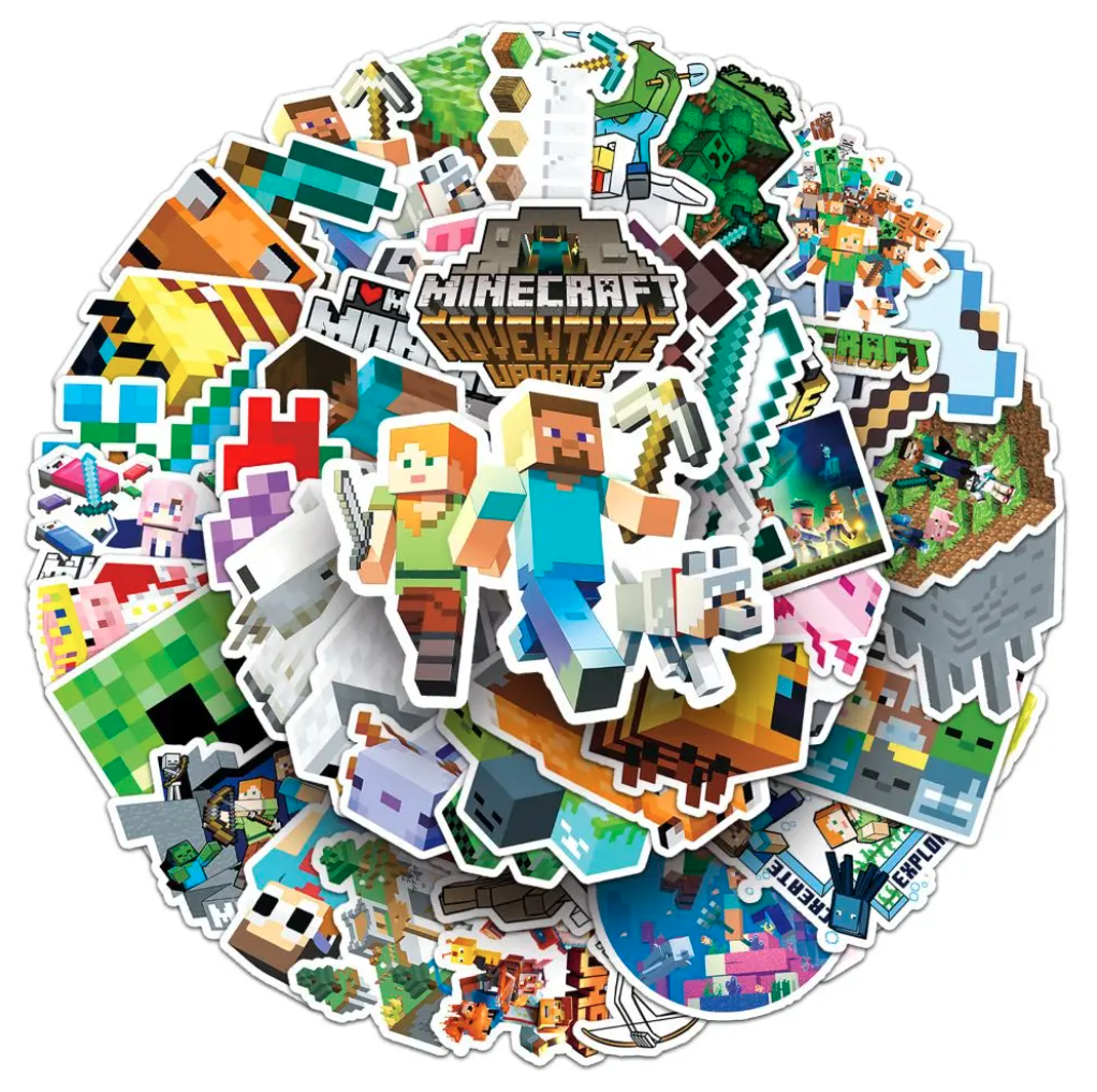 50 stickers Minecraft Calcomania/ Pegatinas Steve