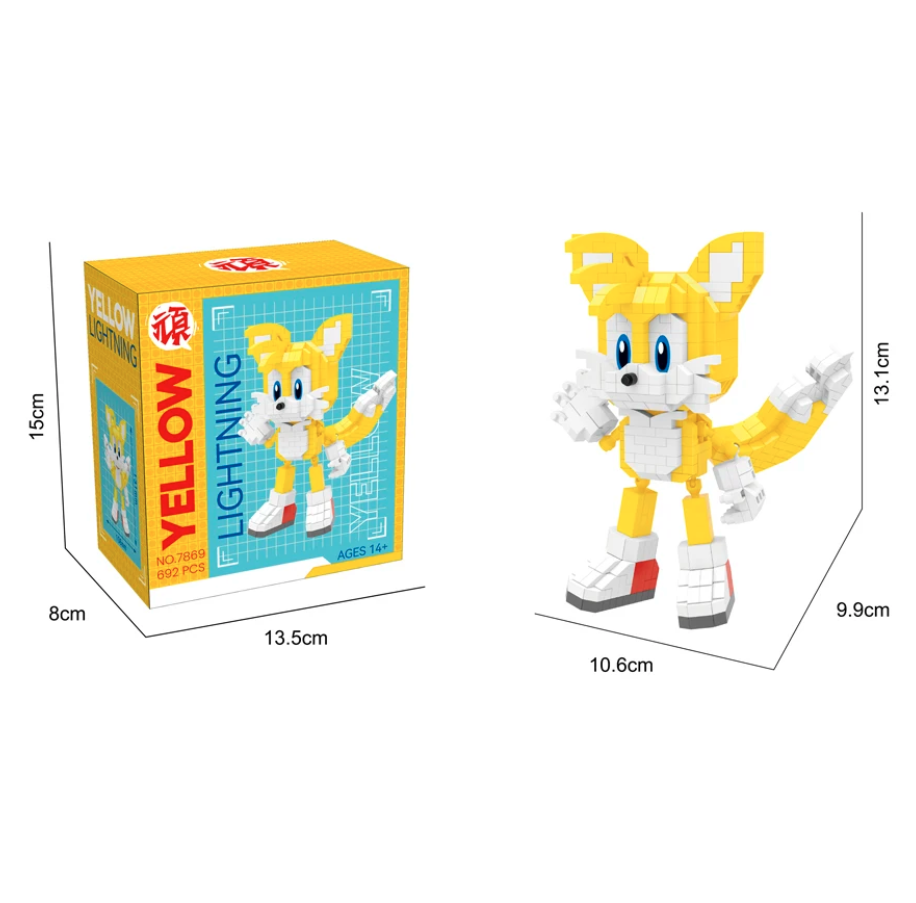 Figura Mini Bloques Sonic Armable Coleccion Tails