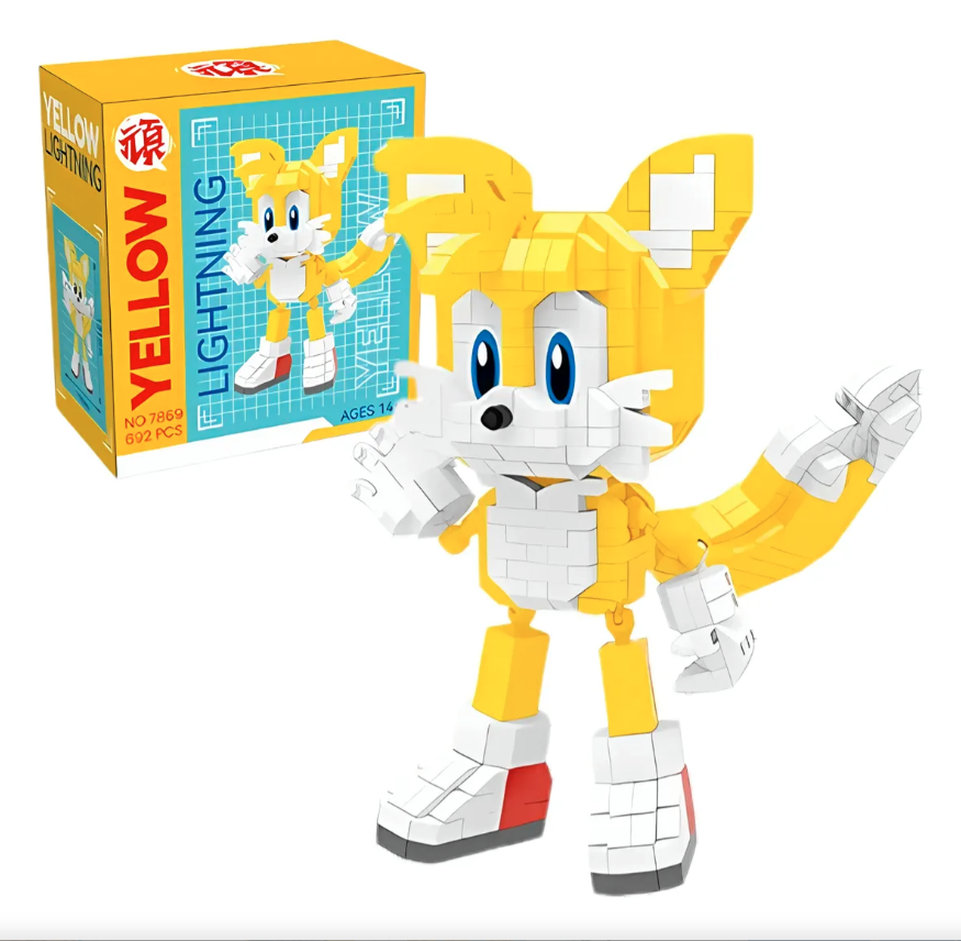 Figura Mini Bloques Sonic Armable Coleccion Tails