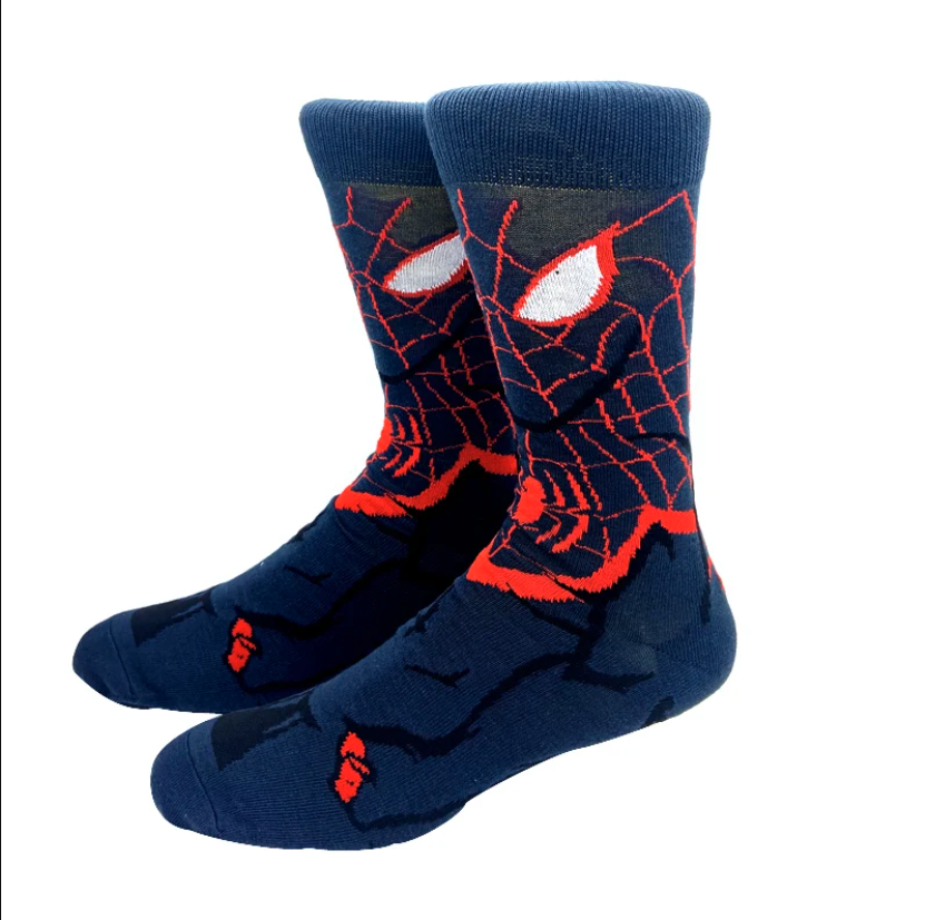 Calcetines Spiderman Miles Morales Caricatura Dibujo Anime