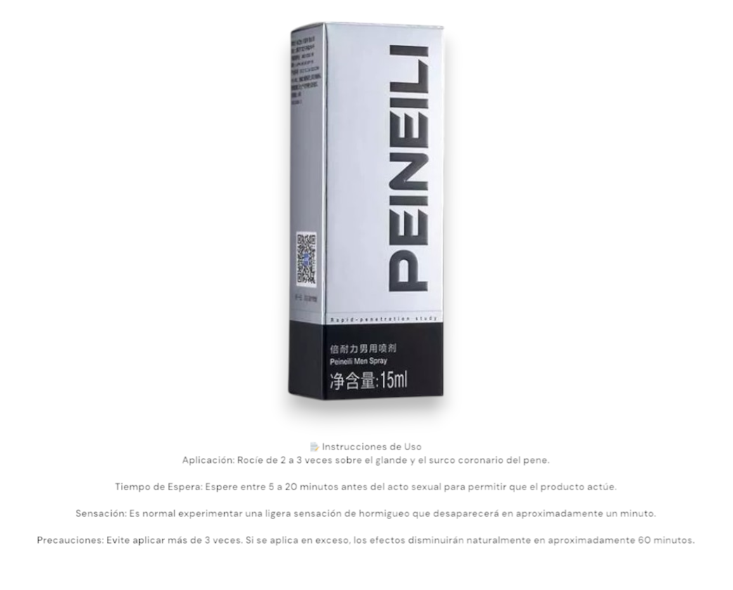 Peineli Spray Retardante Para Hombre 15ml