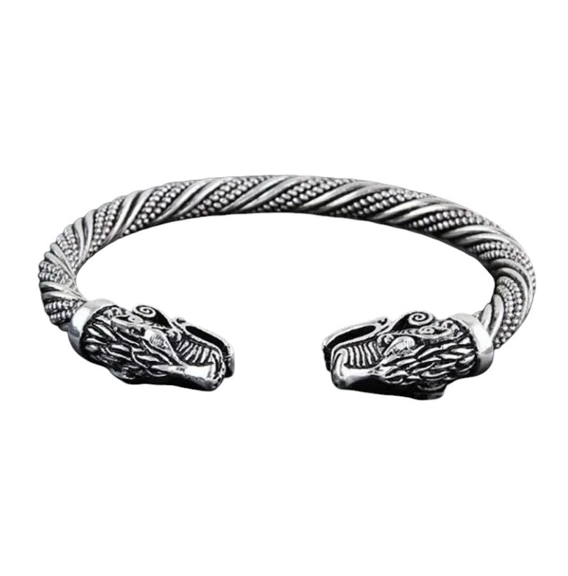 Pulsera Clasica Lobo Vikingo Nordico Elegante Moda Vintage